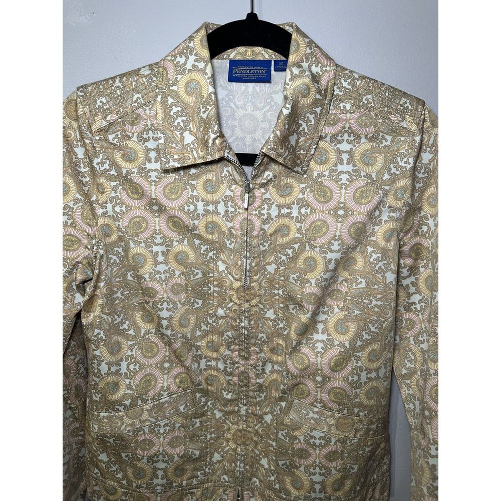 Pendleton Women's Beige Paisley Zip up‎ Long Sleeve Jacket XS Shacket
